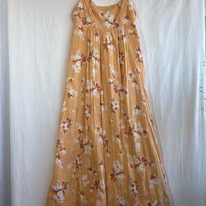 Abercrombie & Fitch Floral Maxi Dress in Mustard and White